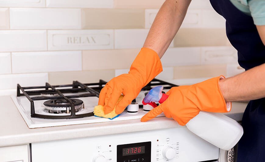 Before cleaning service demonstration